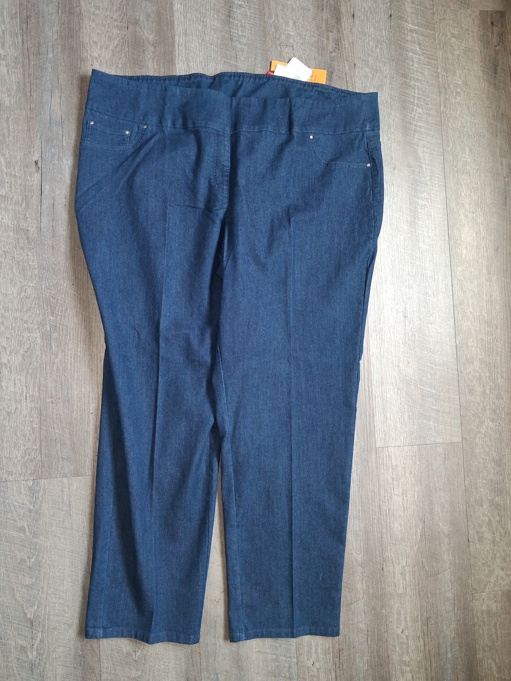 Ruby Rd. Navy Straight Leg Pull-On Jeans